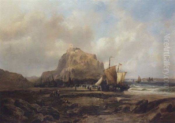 St. Michael's Mount Oil Painting by Pieter Cornelis Dommershuijzen