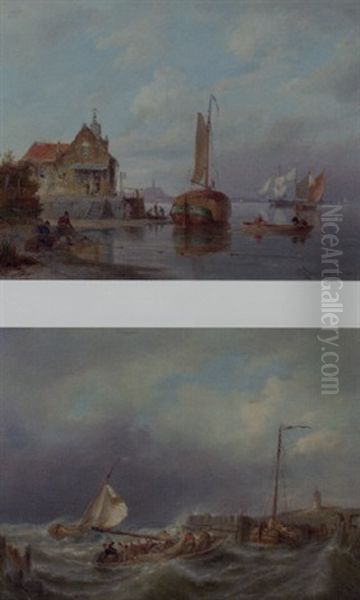 Flushing, Holland Oil Painting by Pieter Cornelis Dommershuijzen