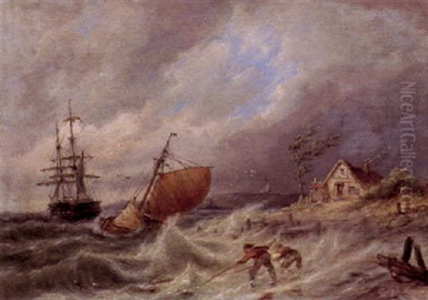 On The Isle Of Wieringen On De Zuiderzee, Holland Oil Painting by Pieter Cornelis Dommershuijzen