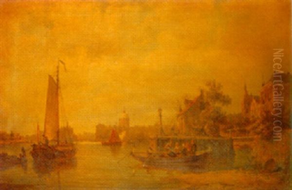 Amsterdam Oil Painting by Pieter Cornelis Dommershuijzen