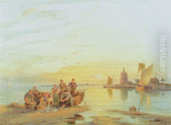 Elburg On The Zuider Zee Oil Painting by Pieter Cornelis Dommershuijzen