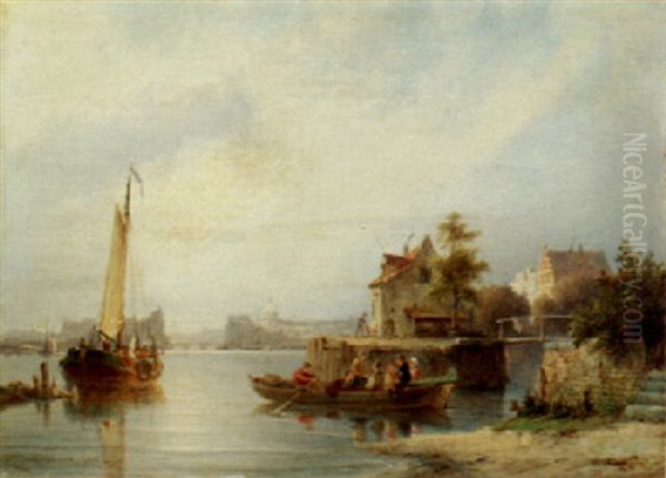 The Zandhock, Amsterdam Oil Painting by Pieter Cornelis Dommershuijzen