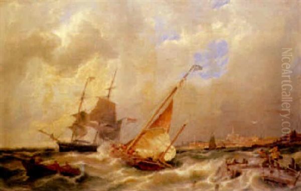 Flushing Oil Painting by Pieter Cornelis Dommershuijzen