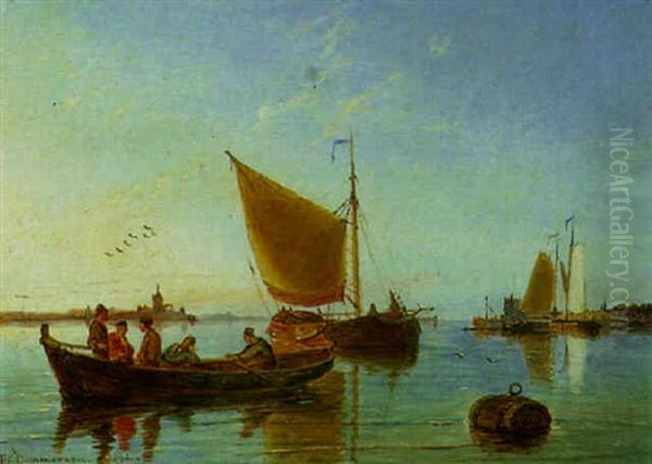 Scenes On The Zuiderzee Oil Painting by Pieter Cornelis Dommershuijzen