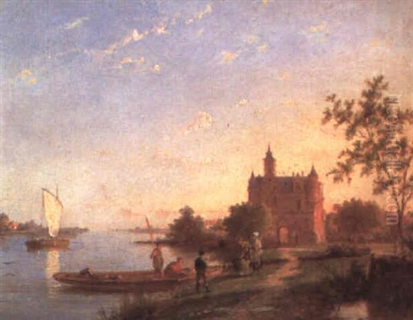 Zonnenburg On The Rhine, Holland Oil Painting by Pieter Cornelis Dommershuijzen