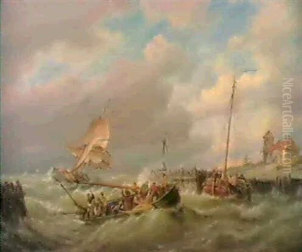 On The Isle Of Texel, Holland Oil Painting by Pieter Cornelis Dommershuijzen