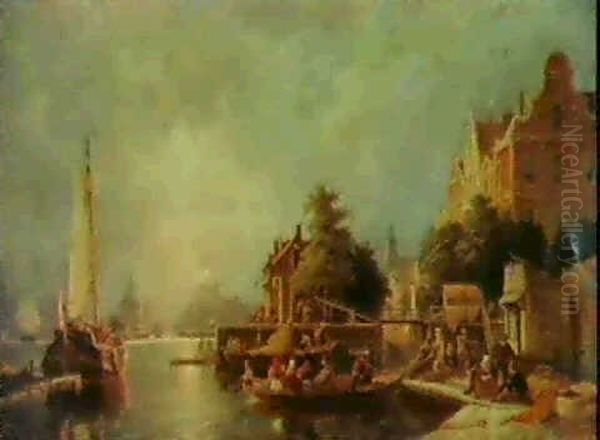 A Capricious View Of The Lutheran Church, Amsterdam Oil Painting by Pieter Cornelis Dommershuijzen