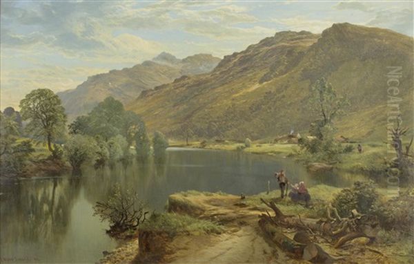 The Head Of Loch Lomond, Looking To Ben Vorlich Oil Painting by John Milne Donald