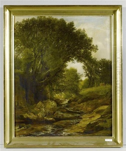 Waldlandschaft Mit Bach Und Kuhen Oil Painting by John Milne Donald