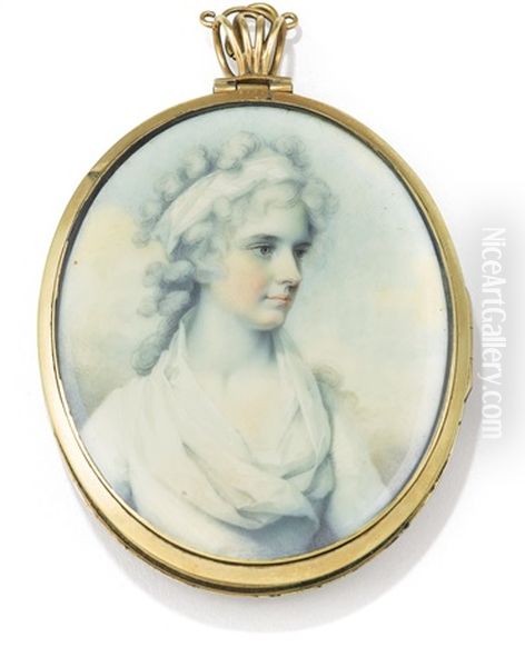 Portrait Miniature D'une Aristocrate Oil Painting by John Donaldson