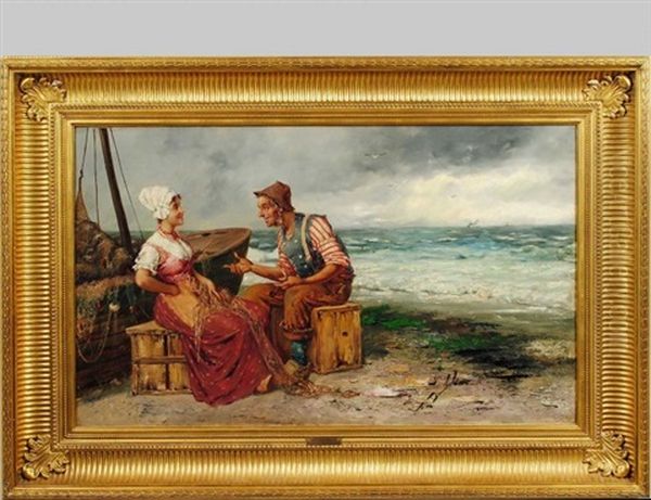 Romance By The Sea Oil Painting by Frederick Reginald Donat