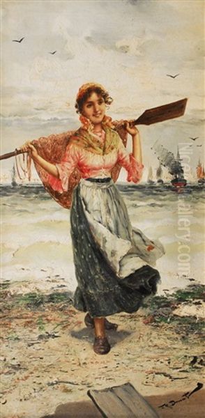 Fischersfrau Oil Painting by Frederick Reginald Donat