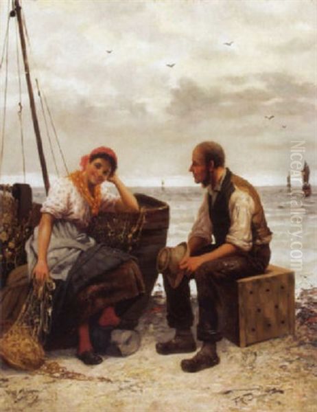 Der Heiratsvermittler Am Strand Oil Painting by Frederick Reginald Donat