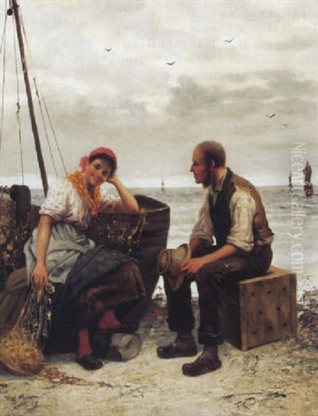 Der Heiratsvermittler Am Strand Oil Painting by Frederick Reginald Donat