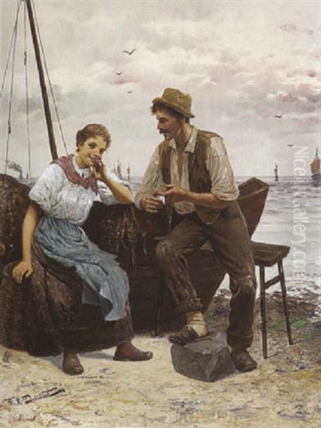 Heiratsantrag Am Strand Oil Painting by Frederick Reginald Donat