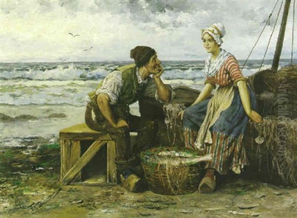 The Day's Catch Oil Painting by Frederick Reginald Donat