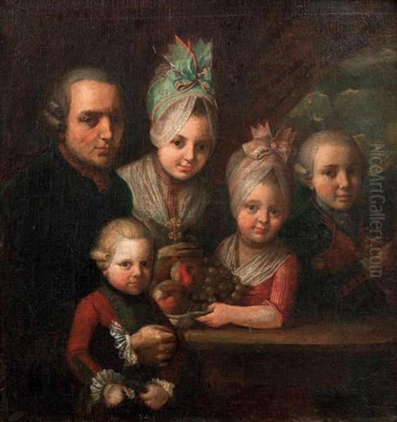 Groupe De Famille Oil Painting by Guillaume Dominique Jacques Doncre