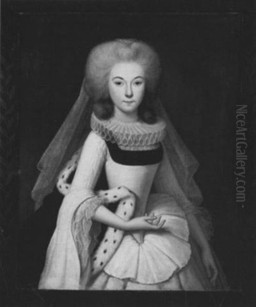 Portrait Of Isabelle Claire De Gand De Nerode De Montmorency Comtesse D'issenghiem, 1664 Oil Painting by Guillaume Dominique Jacques Doncre