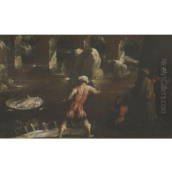 The Finding Of Moses Oil Painting by Giovanni Andrea (il Mastelletta) Donducci