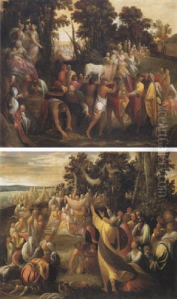 Adorazione Del Vitello D'oro Oil Painting by Giovanni Andrea (il Mastelletta) Donducci