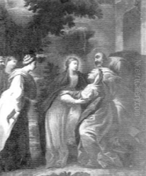 The Visitation Oil Painting by Giovanni Andrea (il Mastelletta) Donducci