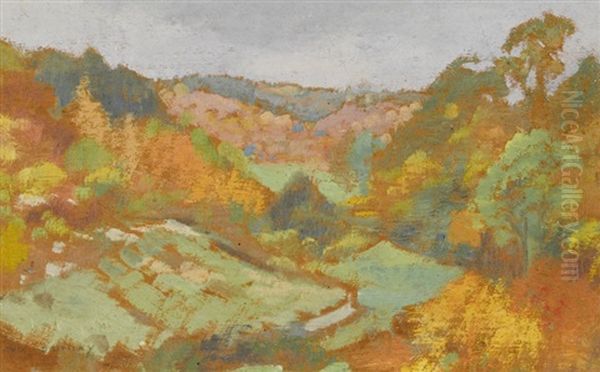 Herbstliche Landschaft Oil Painting by Auguste Donnay