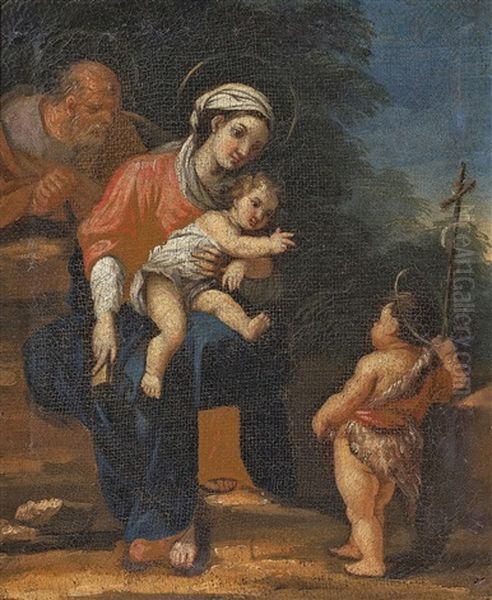 Heilige Familie Mit Dem Johannesknaben Oil Painting by Girolamo Donnini