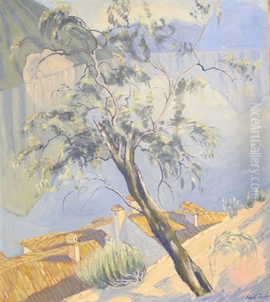 Saule Devant Le Lac Majeure De Lugano Oil Painting by Paul Donze