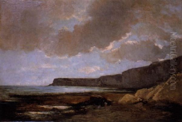 Falaise Aux Environs D'etretat Oil Painting by Charles Donzel