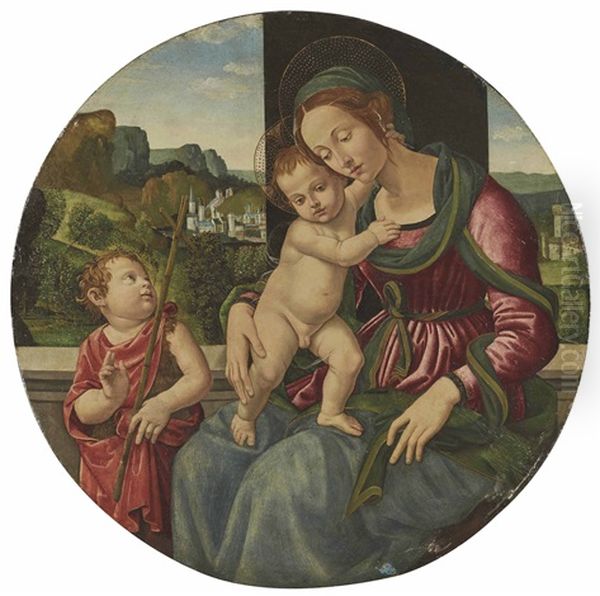 The Madonna And Child With The Infant Saint John The Baptist by Pietro del Donzello