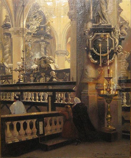 Interieur Van Een Kerk Oil Painting by Theo Van Doormael