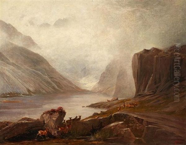 Lac En Ecosse Oil Painting by Gustave Dore