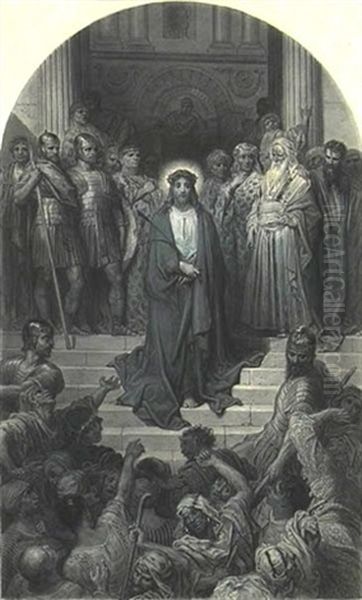 Christ Before The Multitude (illus.) Oil Painting by Gustave Dore