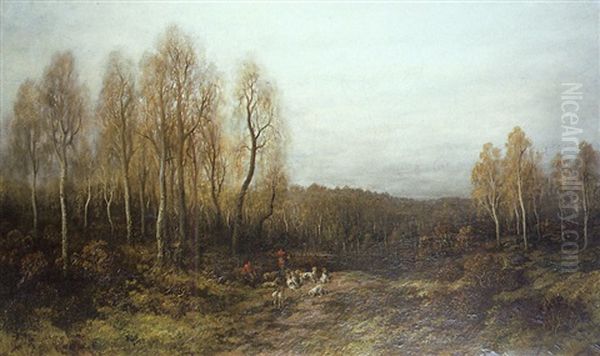 Piqueux Et Chiens Dans Une Clairiere Oil Painting by Gustave Dore