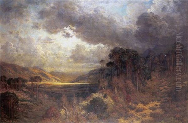 Ecossais Dans Un Paysage De Montagne Au Soleil Couchant Oil Painting by Gustave Dore