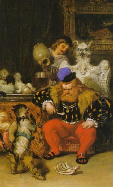 Puss In Boots Before The Ogre Oil Painting by Gustave Dore