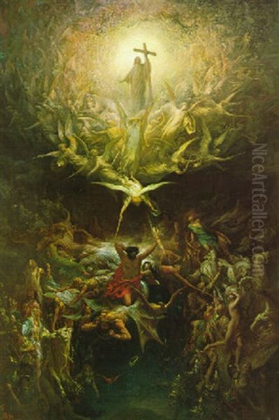 Le Triomphe Du Christianisme Sur Le Paganisme Oil Painting by Gustave Dore