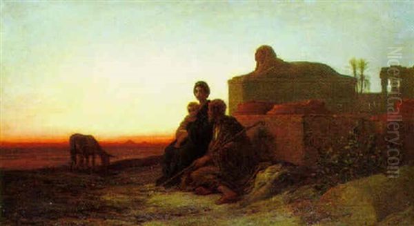 Rest On The Flight From Egypt Oil Painting by Gustave Dore