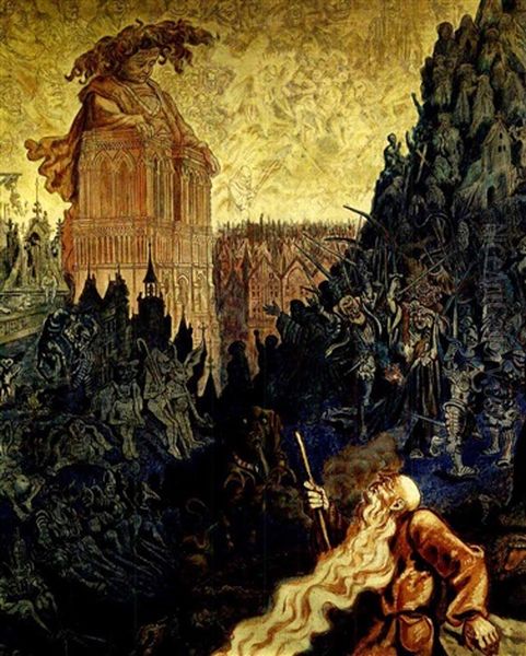 Le Juif Errant Et Gargantua Oil Painting by Gustave Dore