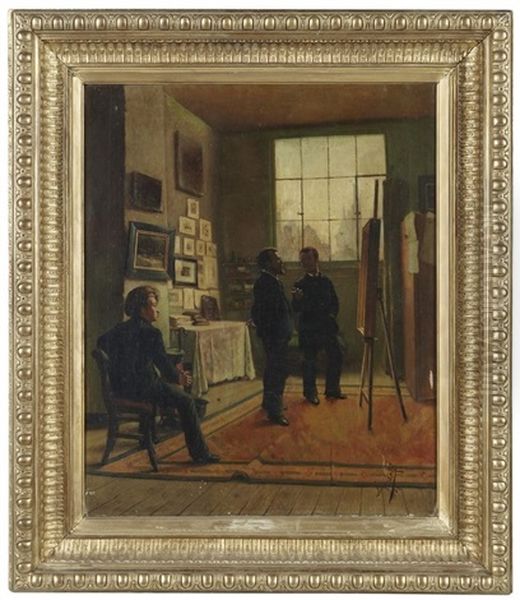 L'atelier Du Peintre Oil Painting by Jacques Dore