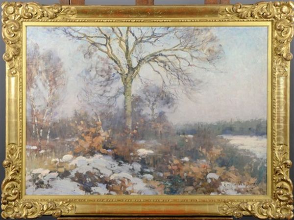 Paysage Enneige Oil Painting by Emile Van Doren