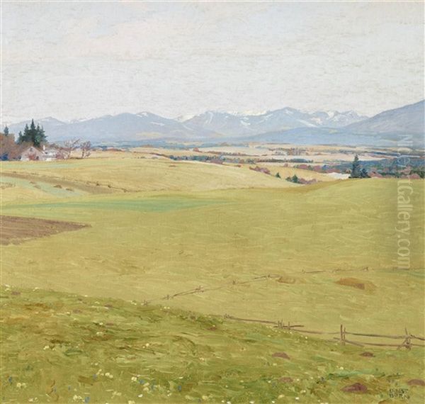 Alpine Landscape With Jochberg And Heimgarten Oil Painting by Ernst Dorn