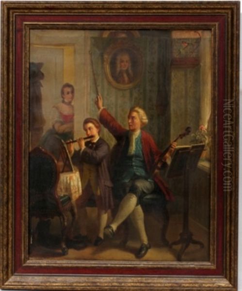 Music Lesson Oil Painting by Joseph Dorn