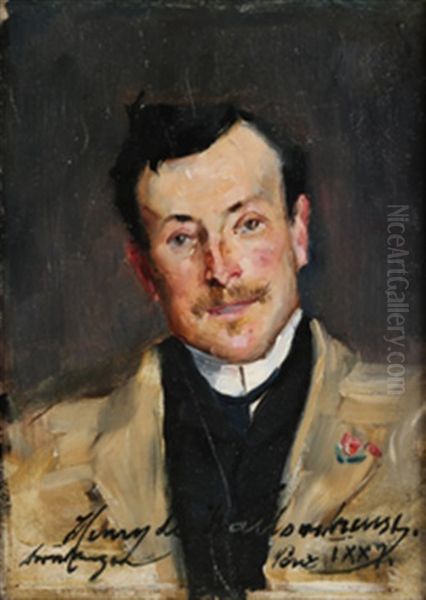 Portrett Av Henri De Vallombreuse (1856-1919) Oil Painting by Karl Johannes Andreas Adam Dornberger