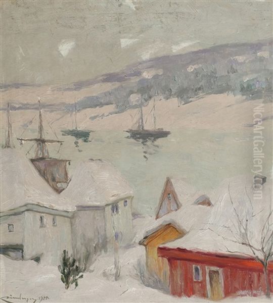 Vinter I Soon Oil Painting by Karl Johannes Andreas Adam Dornberger