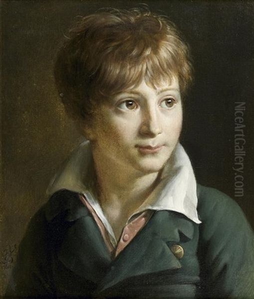 Portrait De Jeune Homme En Buste Oil Painting by Francois van Dorne