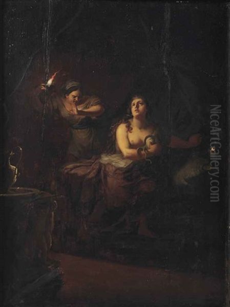 The Death Of Cleopatra Oil Painting by Johann Jakob Dorner the Elder