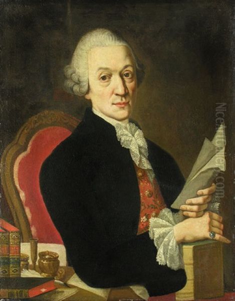 Portrait Des Munchner Hofmedikus Joseph Karl Schwemmer Oil Painting by Johann Jakob Dorner the Elder