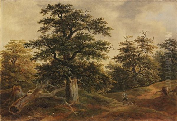 Jager Im Wald Oil Painting by Johann Jakob Dorner the Younger