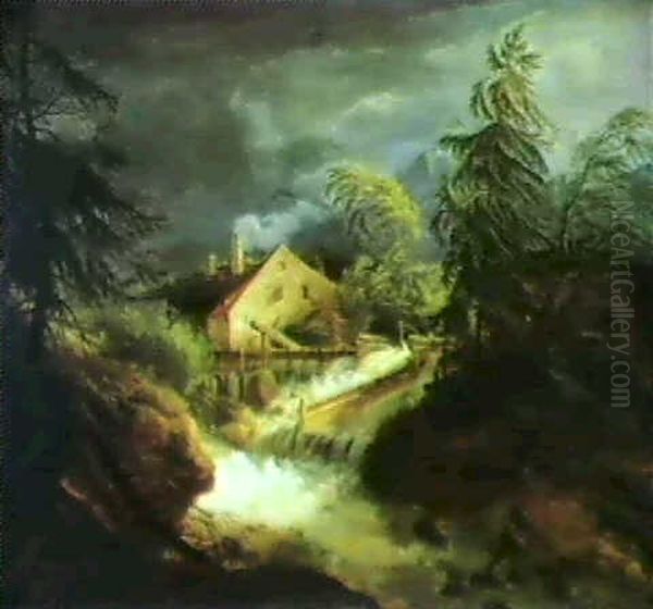 Gewittersturm Oil Painting by Johann Jakob Dorner the Younger